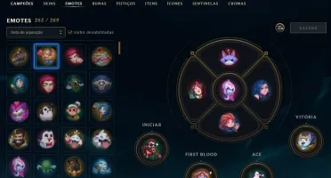 Conta league of legends 690 skins com varias míticas e emote