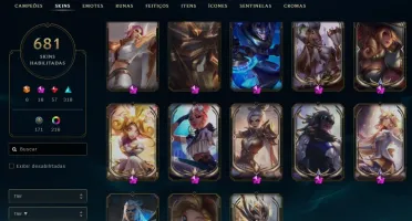 Conta league of legends 690 skins com varias míticas e emote