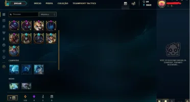 Conta de LOL unranked c/ 173 skins c/ e-mail valido