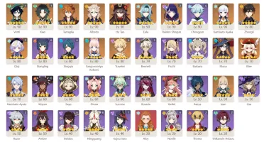 ⚡Shogun C2💜 Xiao C1🌿Venti C1🍃Ayaka❄️️Zongli🔶 Ayato💧 E++