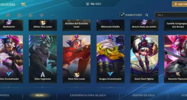 WILD RIFT - 96 Skins, 9 lendarias, nivel 165, Esmeralda 3...