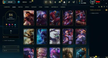 Conta LOL LVL 32 | 128 Campeões| 86 Skins |UNRANKED| 2013