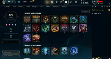 Conta LOL LVL 32 | 128 Campeões| 86 Skins |UNRANKED| 2013