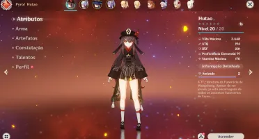 Conta genshin impact AR-22 Keqing,Ayaka,Hutao,Qiqi + Aloy