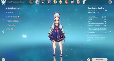 Conta genshin impact AR-22 Keqing,Ayaka,Hutao,Qiqi + Aloy