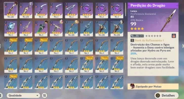 Conta genshin impact AR-22 Keqing,Ayaka,Hutao,Qiqi + Aloy