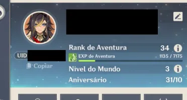 [AR34] Conta Genshin Dehya+Assinatura,Diluc e Garantido!