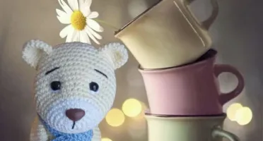 urso com cachecol amigurumi