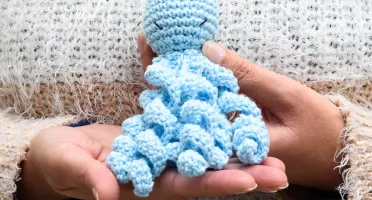 Amigurumi Polvo Azul Artesanal Presente Maternidade Oceano