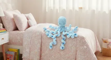 Amigurumi Polvo Azul Artesanal Presente Maternidade Oceano