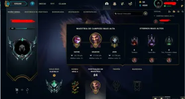 CONTA LEAGUE OF LEGENDS PLAT 4 Main ADC