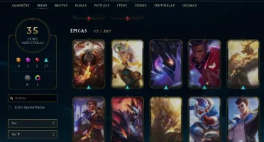 CONTA DE LOL GOLD 3, 35 SKINS,MAIN YASUO,1 CROMA!!