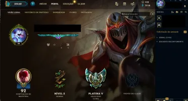 Vendo conta de LoL Platina 5