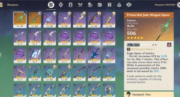 Conta Genshin AR 36 Xiao + Jade Spear / Keqing + Jade Cutter
