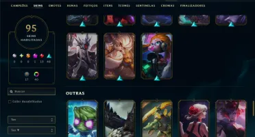 Prata 1 com 110 Champs e 95 Skins ( ADC / TOP / MID )