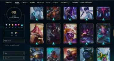 Prata 1 com 110 Champs e 95 Skins ( ADC / TOP / MID )