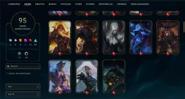 Prata 1 com 110 Champs e 95 Skins ( ADC / TOP / MID )