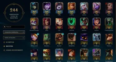 Conta Ouro 2 100 campeões e 99 skins