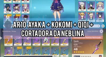 Conta Genshin Impact AR10 Ayaka + Kokomi + Cortadora
