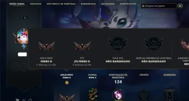 Ferro 2 com 45 Champs e 13 Skins ( Mais de 10 Jogos )