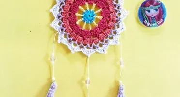 Mandala Enfeite de Parede em Crochê