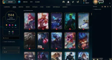 Conta League of Legends - Ouro 3 - 244 skins - Honra 5