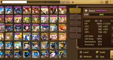 Summoners War Global com Dyeus Okeanos Moogwang Parjanya