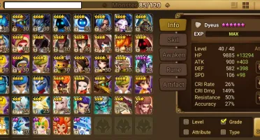 Summoners War Global com Dyeus Okeanos Moogwang Parjanya