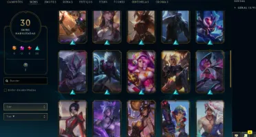 Conta diamante LoL com rp gasto varias skins