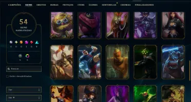Ouro 3 com 65 Champs e 54 Skins