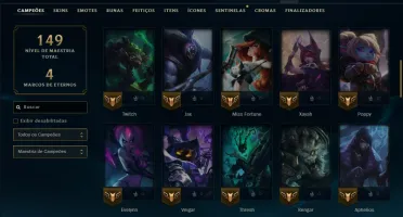 Ouro 3 com 65 Champs e 54 Skins