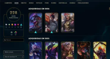 Conta mestre 156 pontos ( season nova)  230 skins lvl 589
