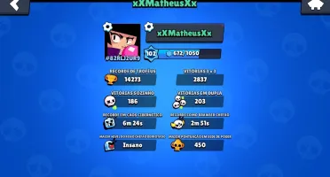 Brawl stars 14k de troféus, 2 lendárias e 2 míticos