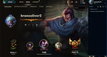 conta lol ouro IV 73 campeões varias skins