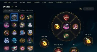 conta gold 3 com 73 skins e varios icones e emotes