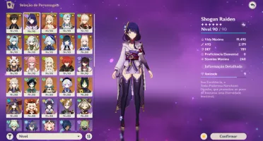Conta Genshin Ar 60 28* 5 Estrelas E 12* Amas T5 Raiden C3
