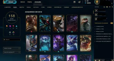 Conta de League of Legends Diamante 1, 158 skins, 30k de EA.