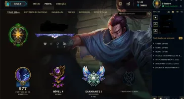 Conta de League of Legends Diamante 1, 158 skins, 30k de EA.