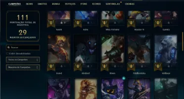 Platina 1 com 60 Champs e 45 Skins + 1000 RP