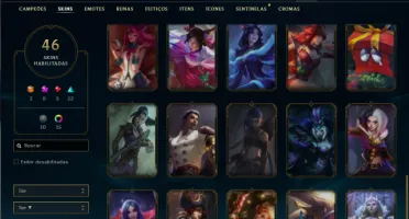 Platina 1 com 60 Champs e 45 Skins + 1000 RP