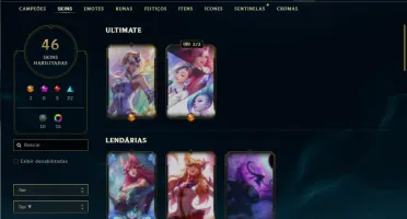 Platina 1 com 60 Champs e 45 Skins + 1000 RP