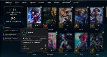 Platina 1 com 60 Champs e 45 Skins + 1000 RP