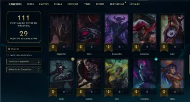 Platina 1 com 60 Champs e 45 Skins + 1000 RP