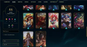 Platina 1 com 60 Champs e 45 Skins + 1000 RP