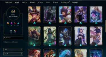 Platina 1 com 60 Champs e 45 Skins + 1000 RP