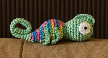 Camaleão em Amigurumi