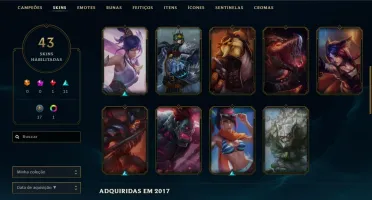 CONTA PRATA 1, 43 SKINS, 105 CHAMPS!