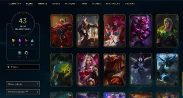 CONTA PRATA 1, 43 SKINS, 105 CHAMPS!