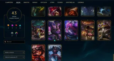 CONTA PRATA 1, 43 SKINS, 105 CHAMPS!