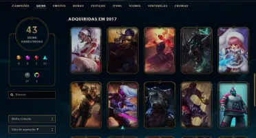 CONTA PRATA 1, 43 SKINS, 105 CHAMPS!